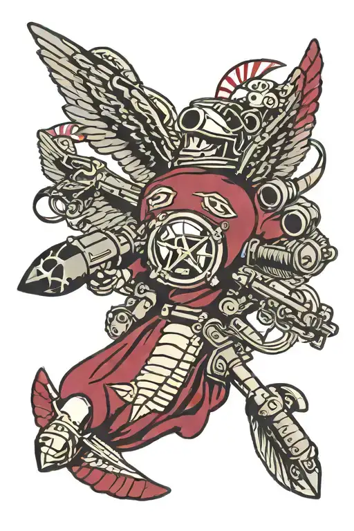 maroon, airborne assault troops, fpv, reconnaissance drones, attack drones tattoo design idea