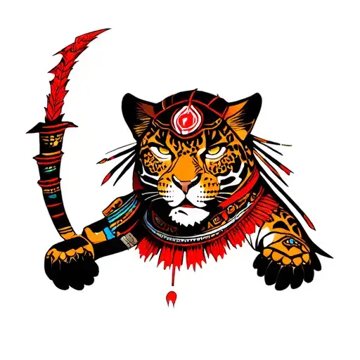 aztec jaguar warrior tattoo design idea