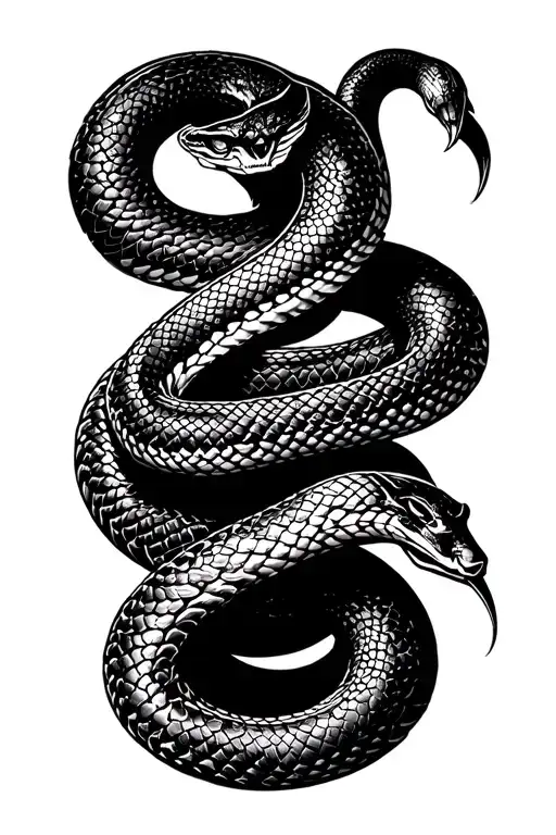 Loki snake Norse mythology tattoo design idea