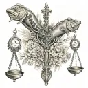 pisces libra scales tattoo design idea