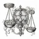 pisces libra scales tattoo design idea