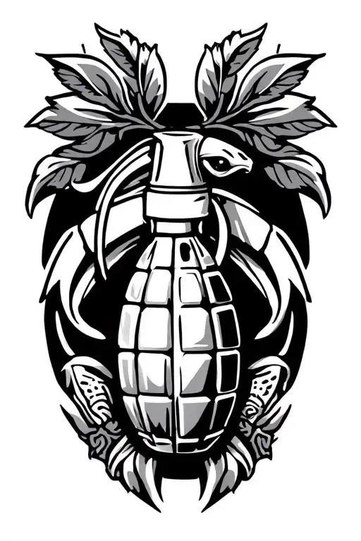 a tribal turtle with a gendarmerie grenade integrated on its back tattoo design idea