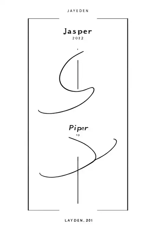 Jayden 2011 Jasper 2018 Piper 2022 tattoo design idea