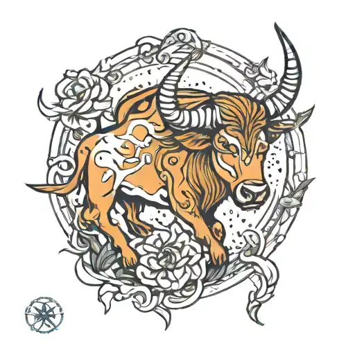 taurus zodiac sign with leo zodiac sign with aquarus zodiac tattoo design idea