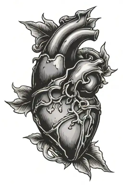 rugby ball and human heart shaped lock tattoo design idea