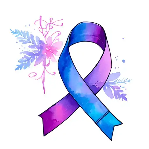 fuck cancer with ribbon  tattoo design idea