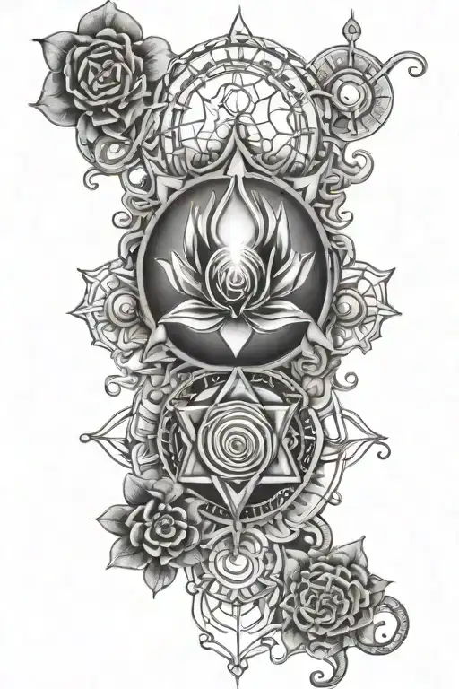 chakra symbols tattoo design idea