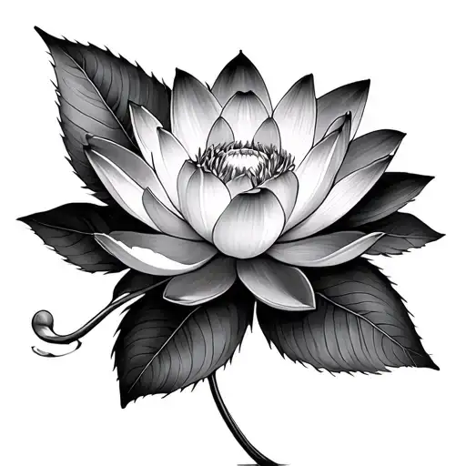 cherry blossom + lotus flower tattoo design idea