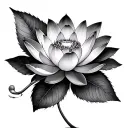cherry blossom + lotus flower tattoo design idea