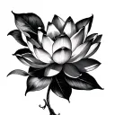 cherry blossom + lotus flower tattoo design idea