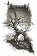 Haunted Tree without leaves tattoo design idea