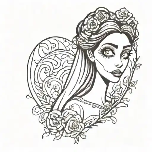 corpse bride Emily tattoo design idea