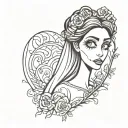 corpse bride Emily tattoo design idea