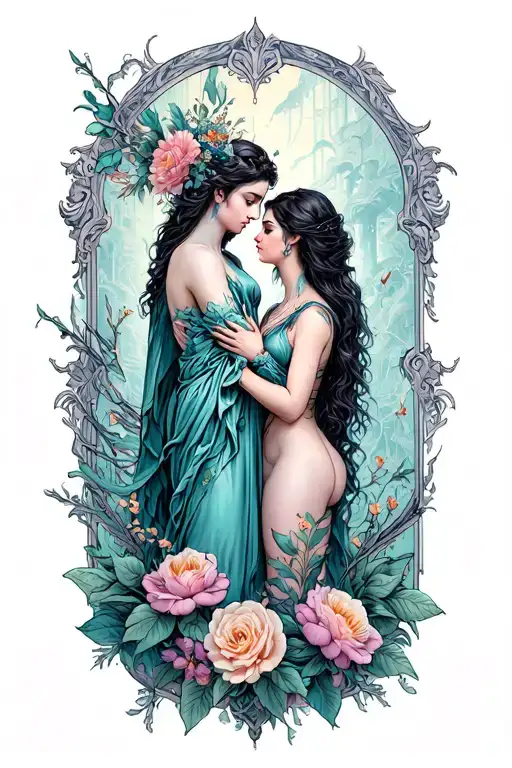 hades and persephone, cyberus, spring, underworld  tattoo design idea
