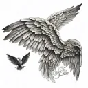 isaiah 43 6 wings tattoo design idea