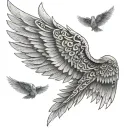 isaiah 43 6 wings tattoo design idea
