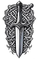 Celtic Stiletto Dagger, Letter and Pommel, CrossGuard's everlasting love tattoo design idea