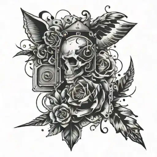 trash polka style tattoo tattoo design idea