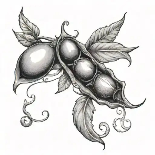 three peas in a single pod tattoo design idea