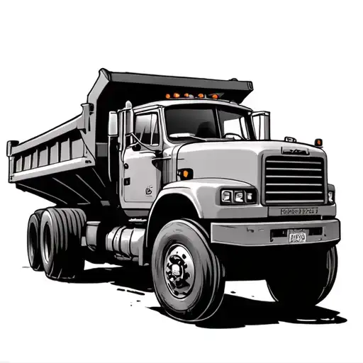dump truck driver tattoo design idea