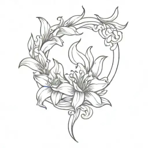 Fairy Tail Crest with Lilies tattoo design idea