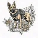 st. micheal holding police k9 tattoo design idea