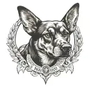 st. micheal holding police k9 tattoo design idea