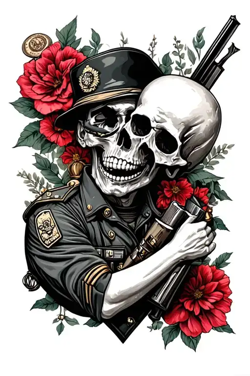 navy corpsman with memento mori tattoo design idea