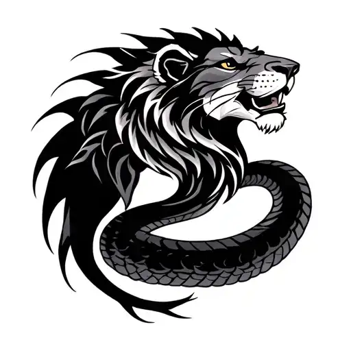 lion king cobra tattoo design idea