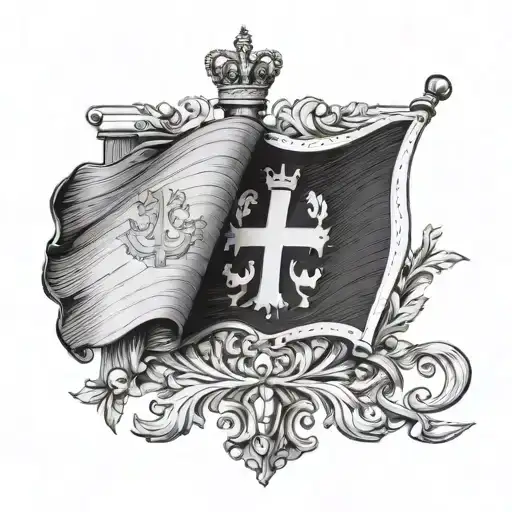 Italian and Sicilian flag, Scopa Cards tattoo design idea