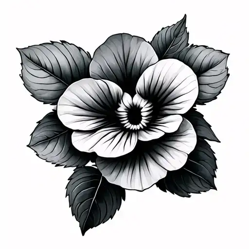 african violet tattoo design idea