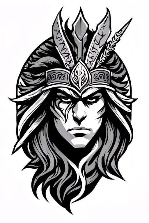 warrior strength courage tattoo design idea
