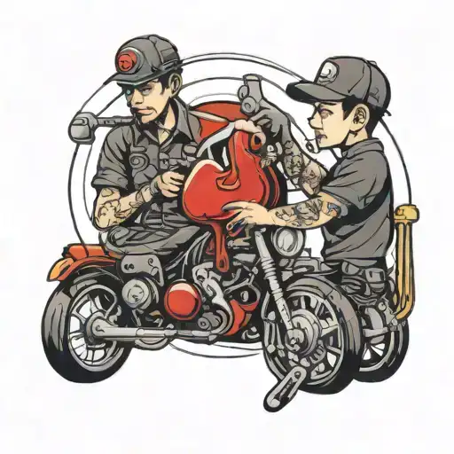 mechanic and blood donation tattoo associated tattoo design idea