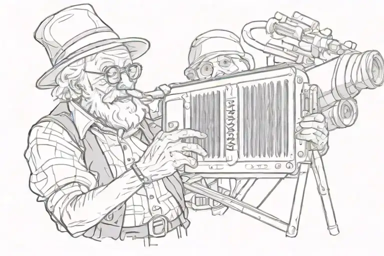 Accordion, Grandpa, telescope tattoo design idea