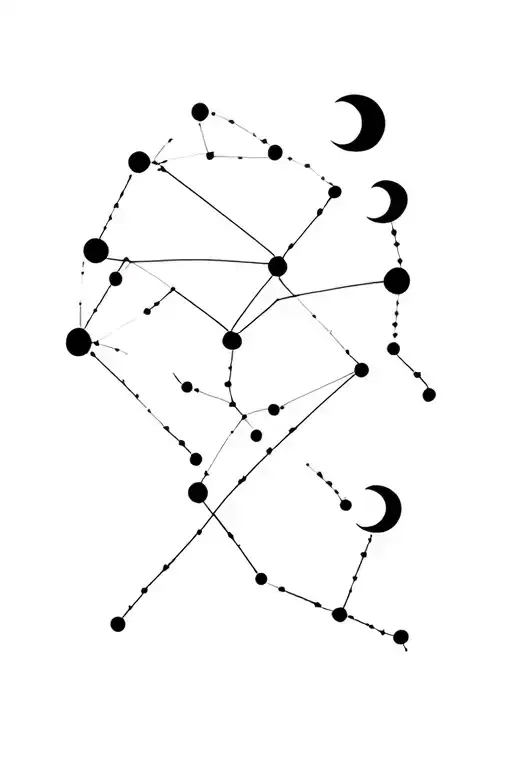 fine line constellation and moon phases spine tattoo tattoo design idea