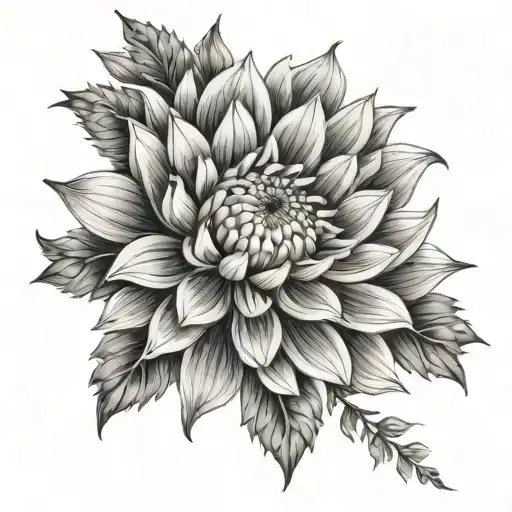 crysanthemum flower tattoo design idea