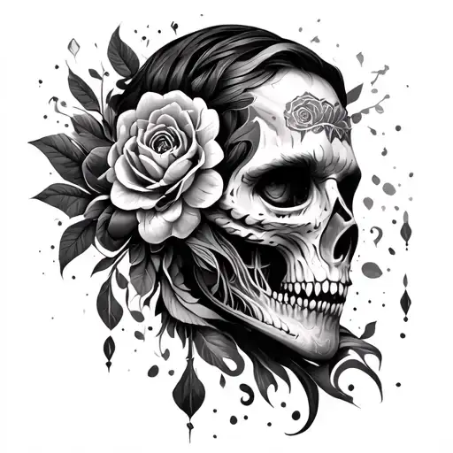 norde mitology mixed tattoo design idea