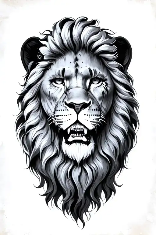 Leo With Scars On Face tattoo design idea