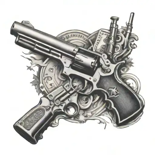 guns money success Turning dreams tattoo design idea