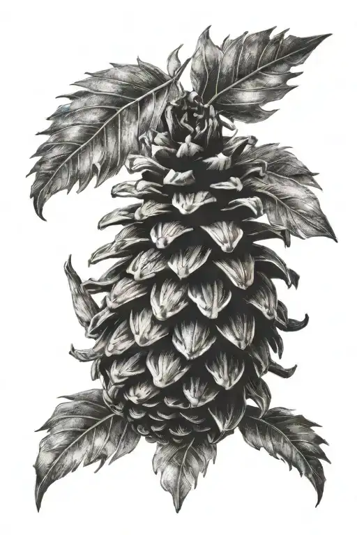 pinecone on fire  tattoo design idea