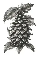 pinecone on fire  tattoo design idea