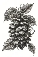 pinecone on fire  tattoo design idea