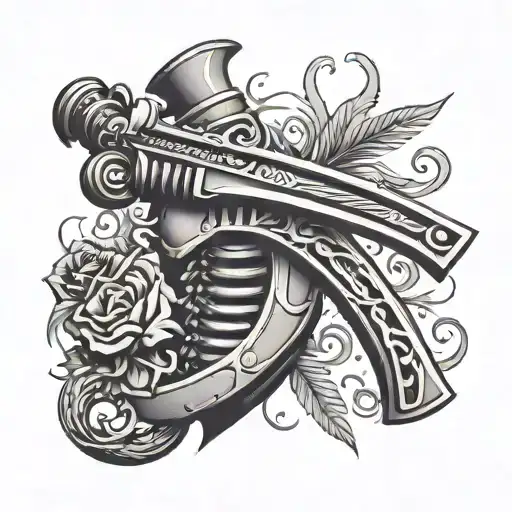 dagger ribcage tattoo design idea