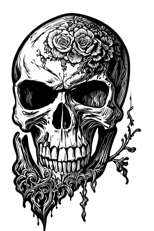 "Memento mori " punisher skull tattoo design idea