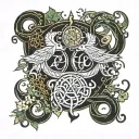 Pisces Taurus Libra symbol intertwined tattoo design idea