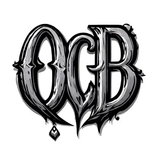 letters contain OCD awareness symbols tattoo design idea