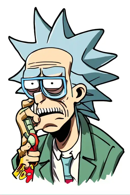 gangster Rick and Morty  tattoo design idea