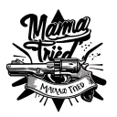 "mama tried " black and white tattoo of a revolver with a banner across it that says Mama Tried  tattoo design idea
