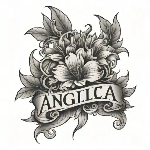 Angelica name tattoo design idea