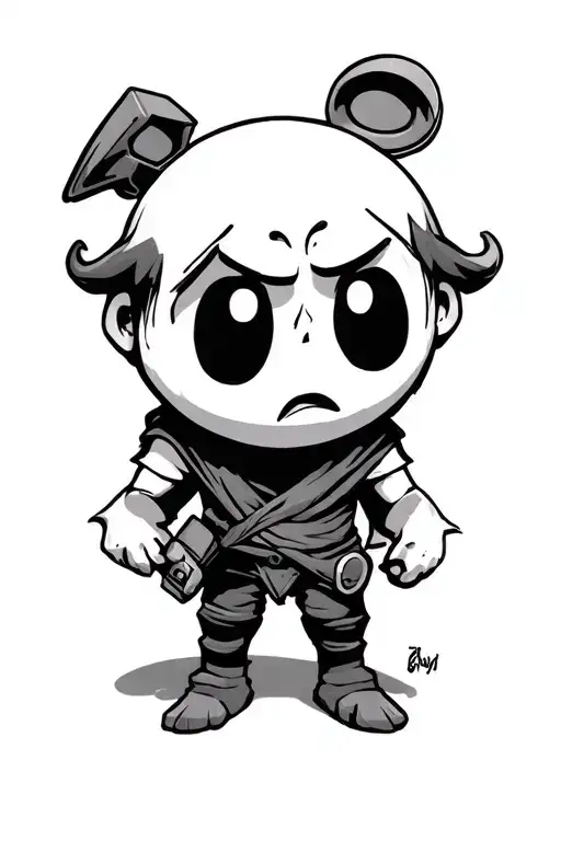 isaac from the binding of isaac in a simple design tattoo design idea